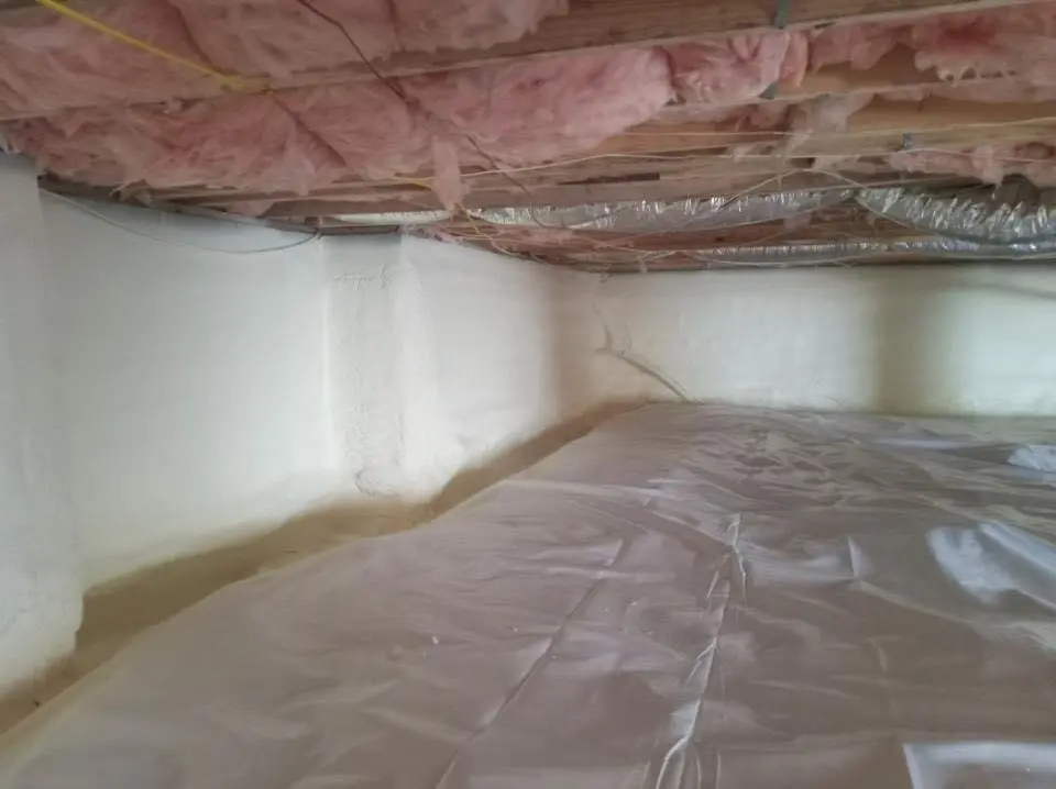 Crawl space encapsulation with closed-cell spray foam for Spray Foam Roofing in New Baltimore